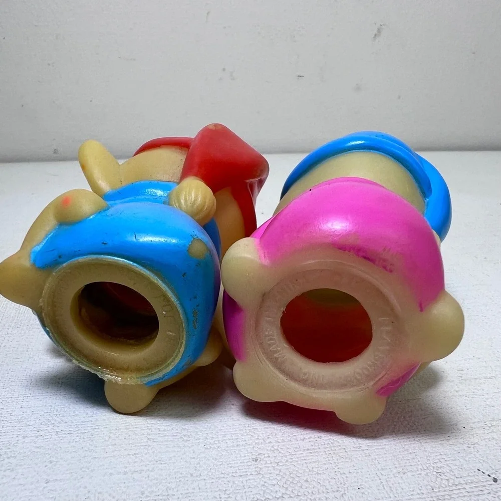 Vintage Playskool Glo Worm Friends Finger Puppets 80s Glow In The Dark Set of 2